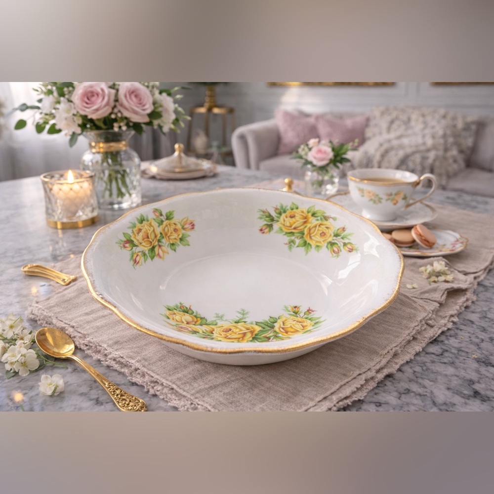 Royal Albert “Tea Rose” Round Serving Bowl – 9.5” – Bone China England (1940s)